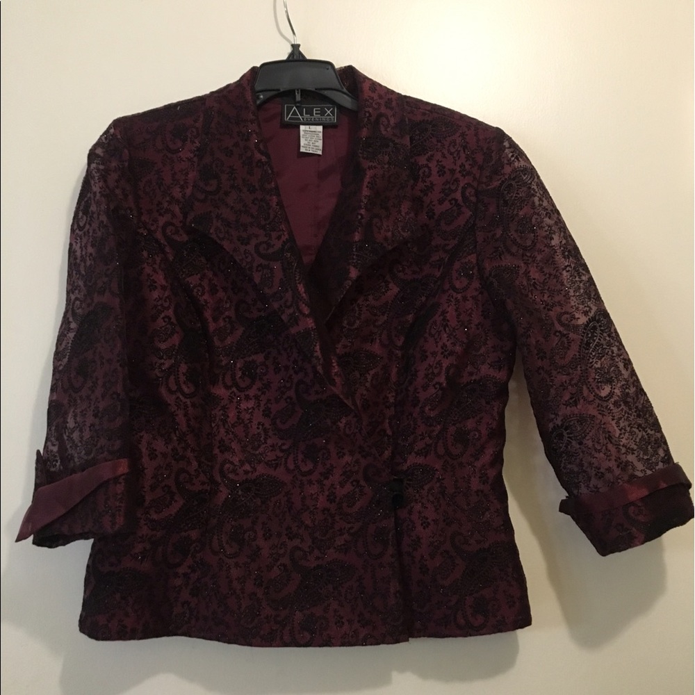 Burgundy Jacket with Black Detailing